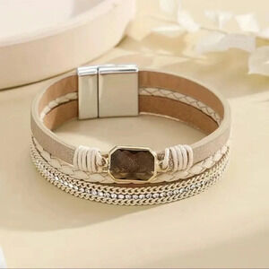 Bohemian Layered Stone Bracelet